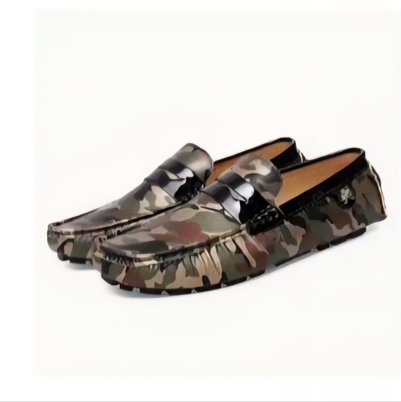 NEW MEN CAMOUFLAGE FLAT LOAFER SLIP ON SHOES SIZE 10